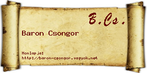 Baron Csongor névjegykártya